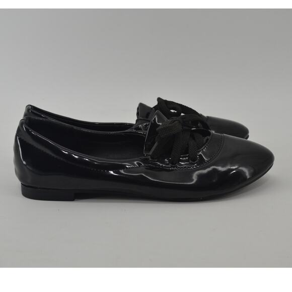 Women's US 9 Black Shiny Ballet Flat Whimsigoth Size 40 - Picture 9 of 14